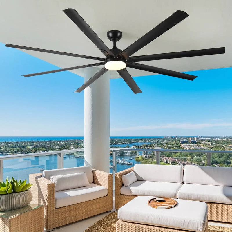 Super Large Black Ceiling Fan With Remote Control - Black by HouseOfZazla