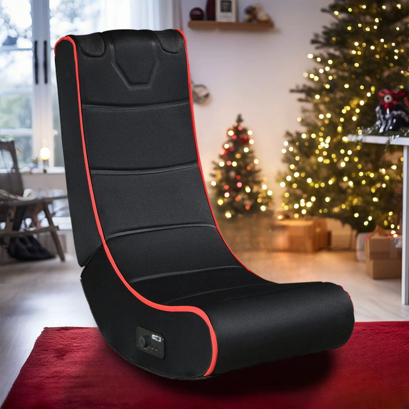 Foldable Gaming Chair With Onboard Speakers, Bluetooth Connection - Black / Red by Unique Piece Furniture