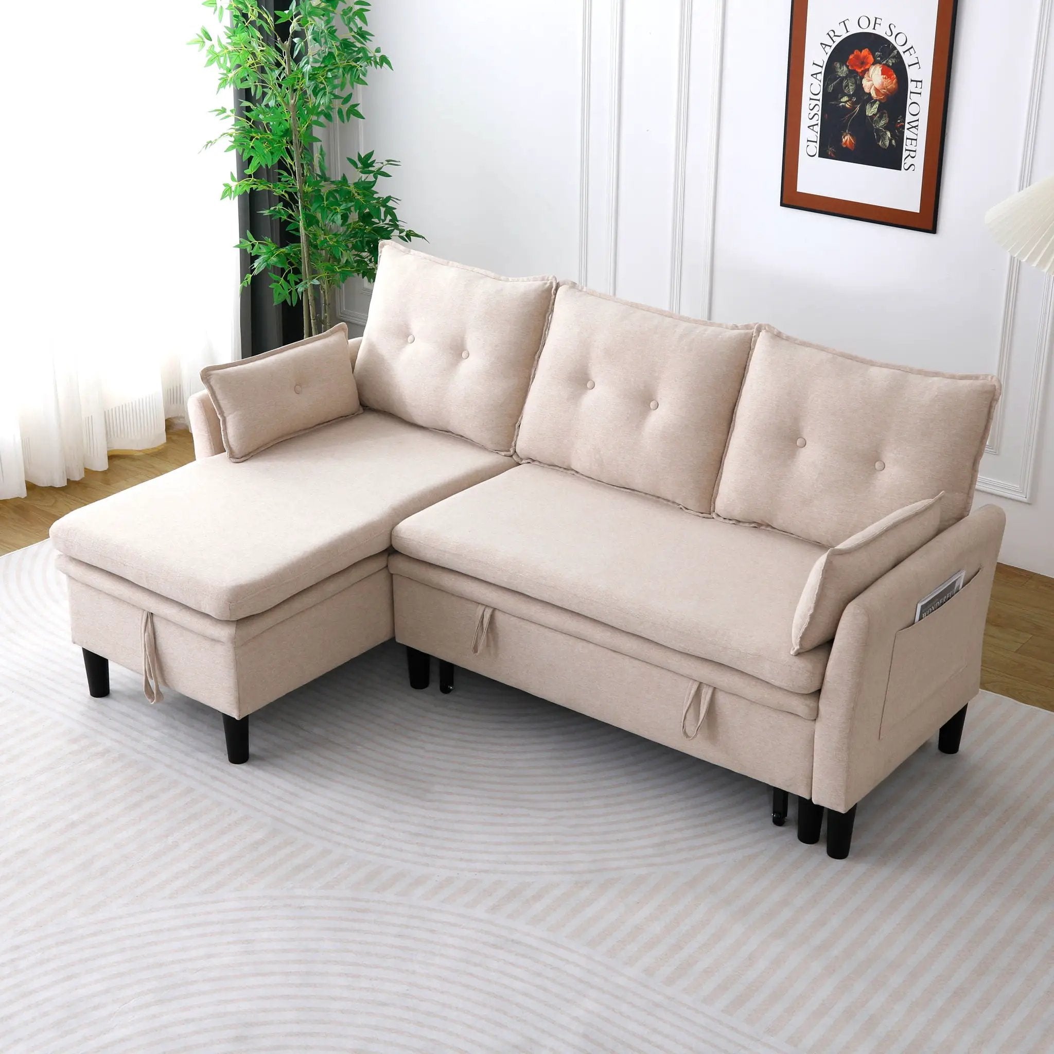 L-Shaped Reversible Chaise Sectional Sofa With Storage by Unique Piece Furniture
