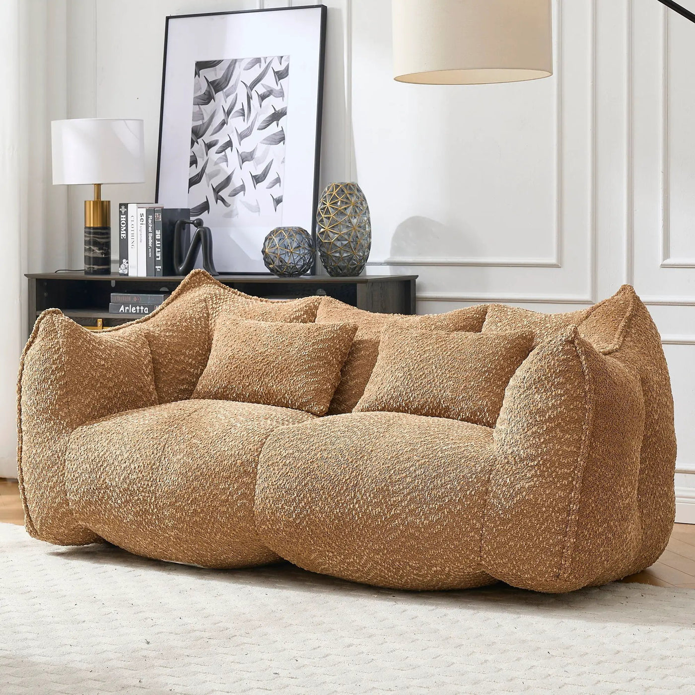 Comfortable Dual Beanbag Chair With High Resilience Foam Core For 2 People by HouseOfZazla