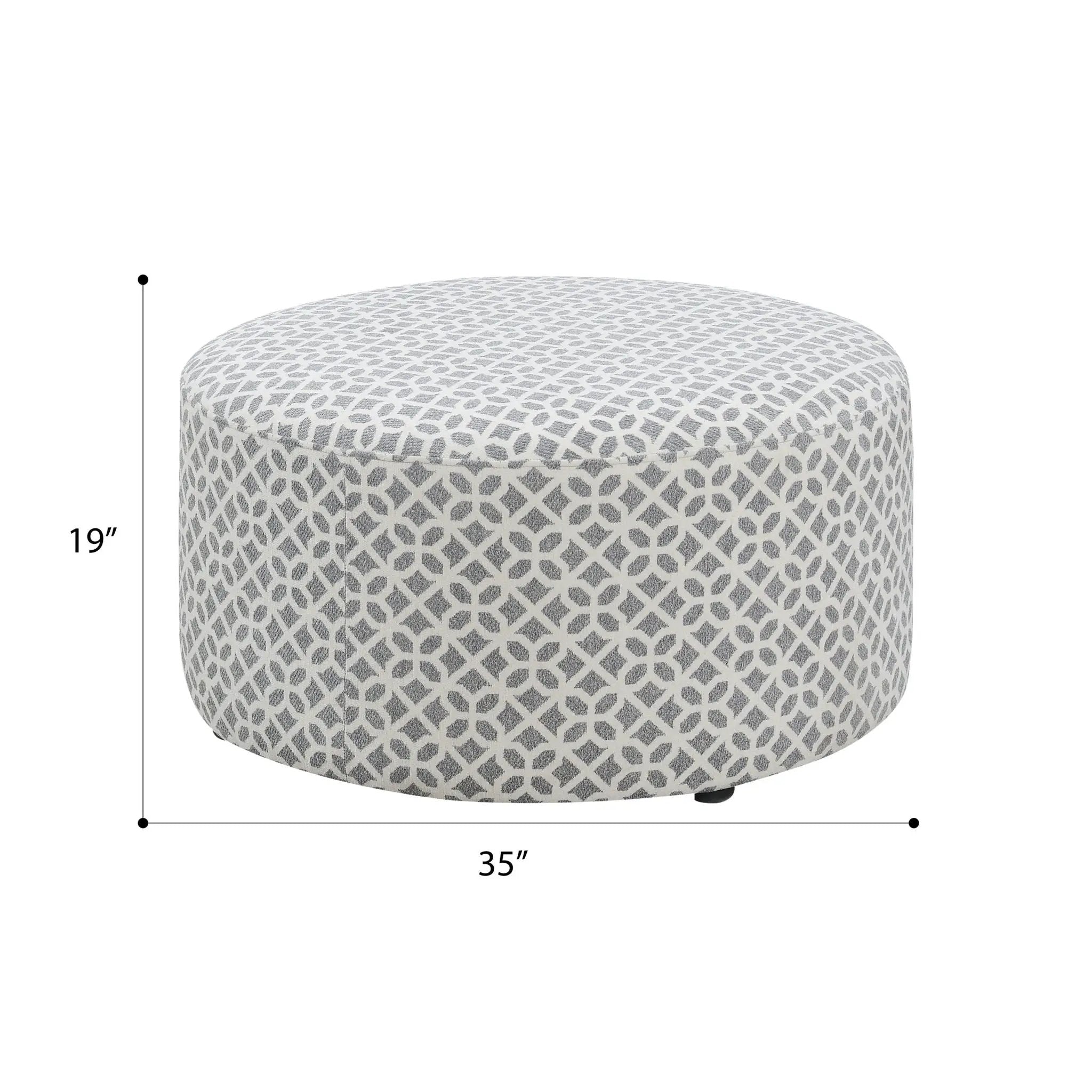 Round Ottoman - Gray by Unique Piece Furniture