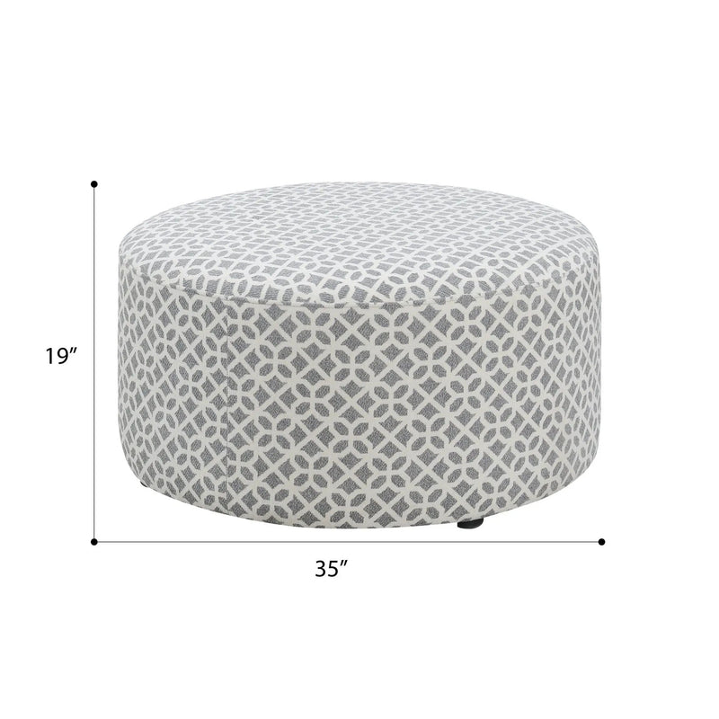 Round Ottoman - Gray by HouseOfZazla