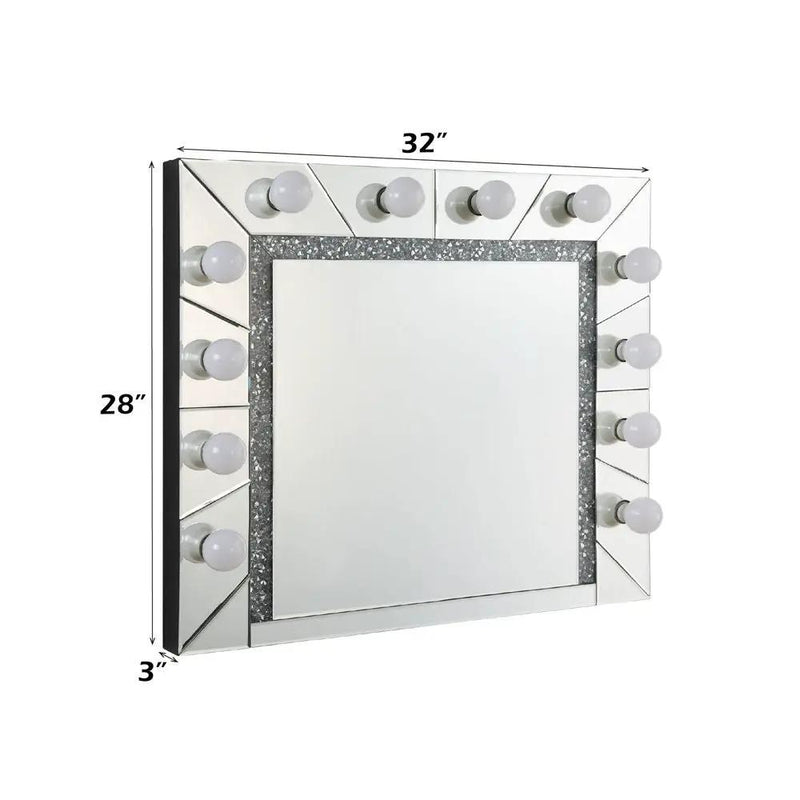 Noralie - 28" Accent Mirror - Mirrored & Faux Diamonds by Unique Piece Furniture