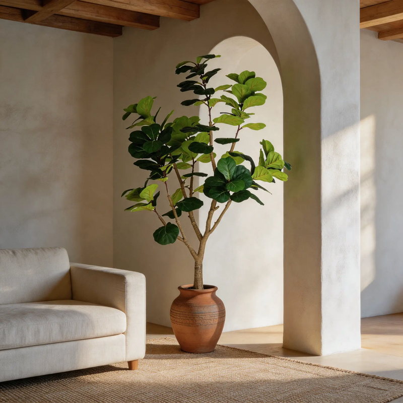 7FT Artificial Fiddle Leaf Fig Tree, Realistic Faux Potted Plant by HouseOfZazla