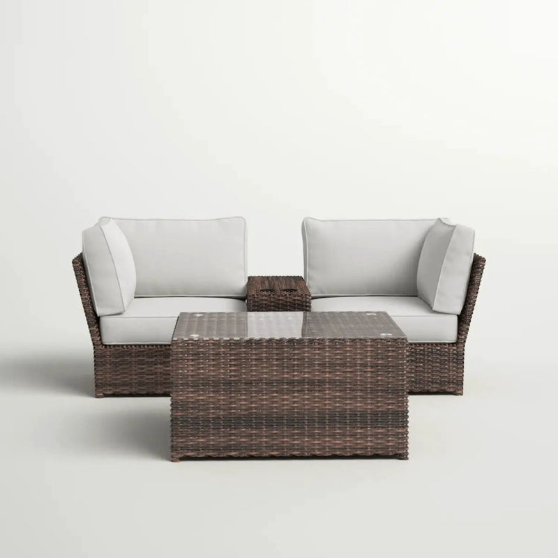 Comfortable Modern Patio Rattan Sectional Set With Cushions by Unique Piece Furniture