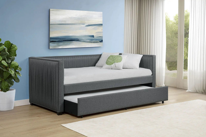 Brodie Upholstered Twin Daybed with Trundle Grey by Unique Piece Furniture