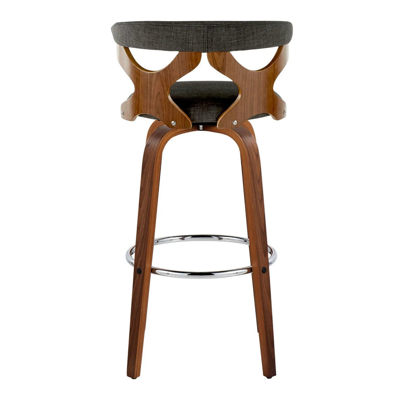 Gardenia - Mid Century Modern Fixed Height Barstool With Swivel With Round Footrest (Set of 2) by Unique Piece Furniture