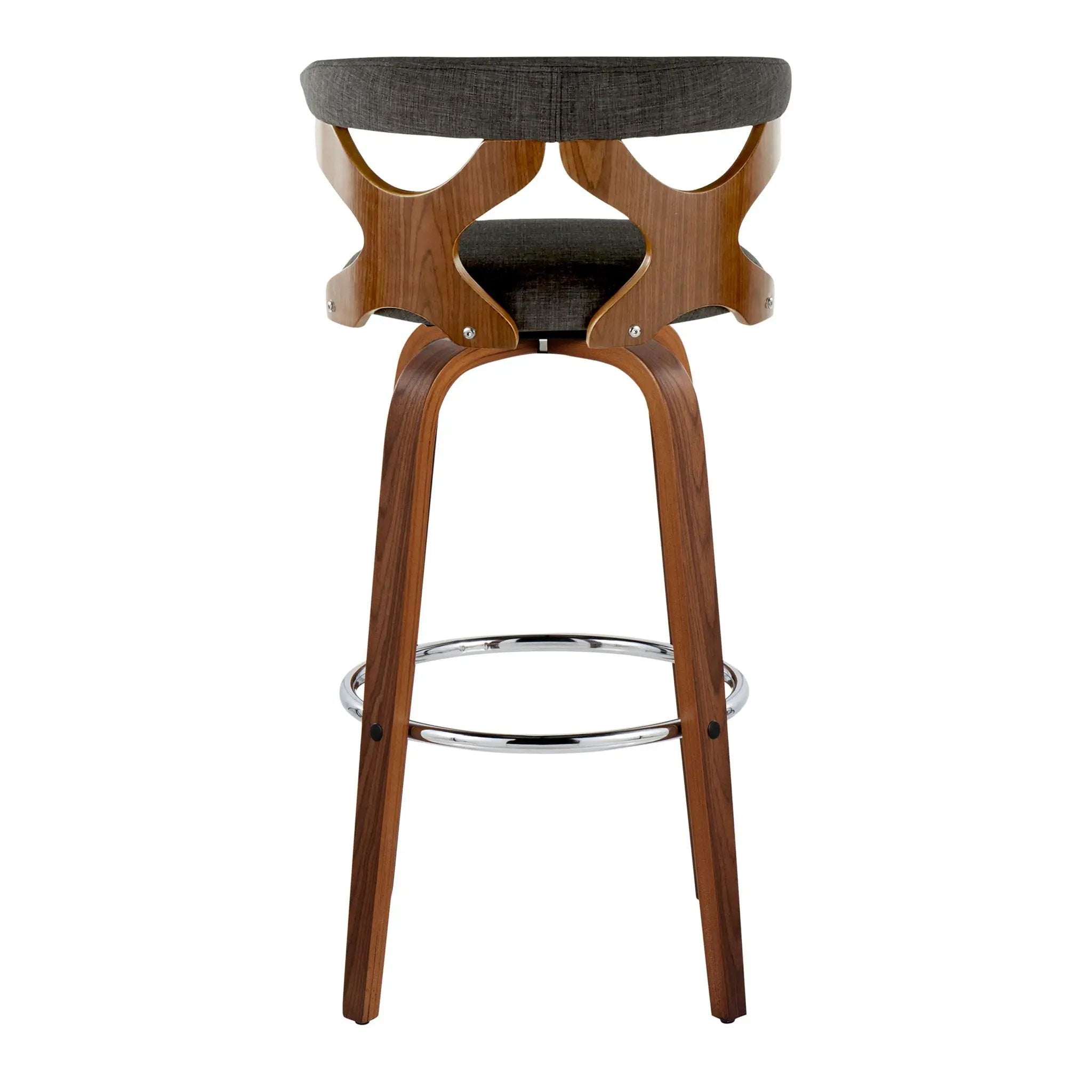 Gardenia - Mid Century Modern Fixed Height Barstool With Swivel With Round Footrest (Set of 2) by HouseOfZazla