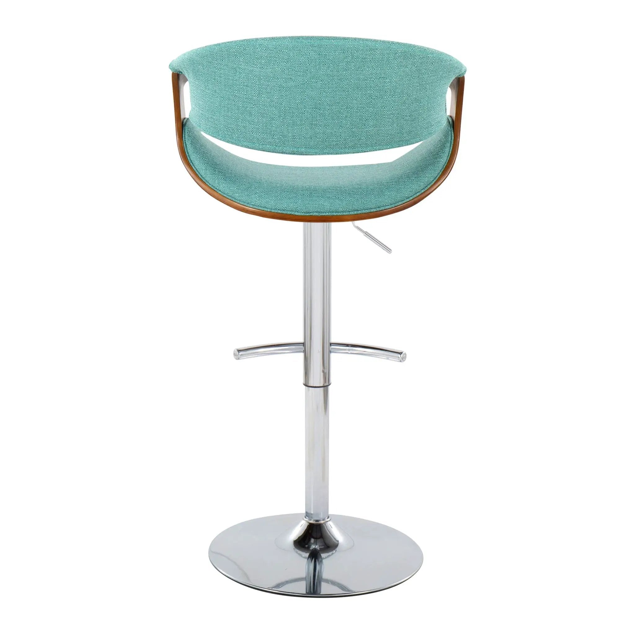Curvo - Mid Century Modern Adjustable Barstool With Swivel With Rounded T Footrest (Set of 2) by Unique Piece Furniture