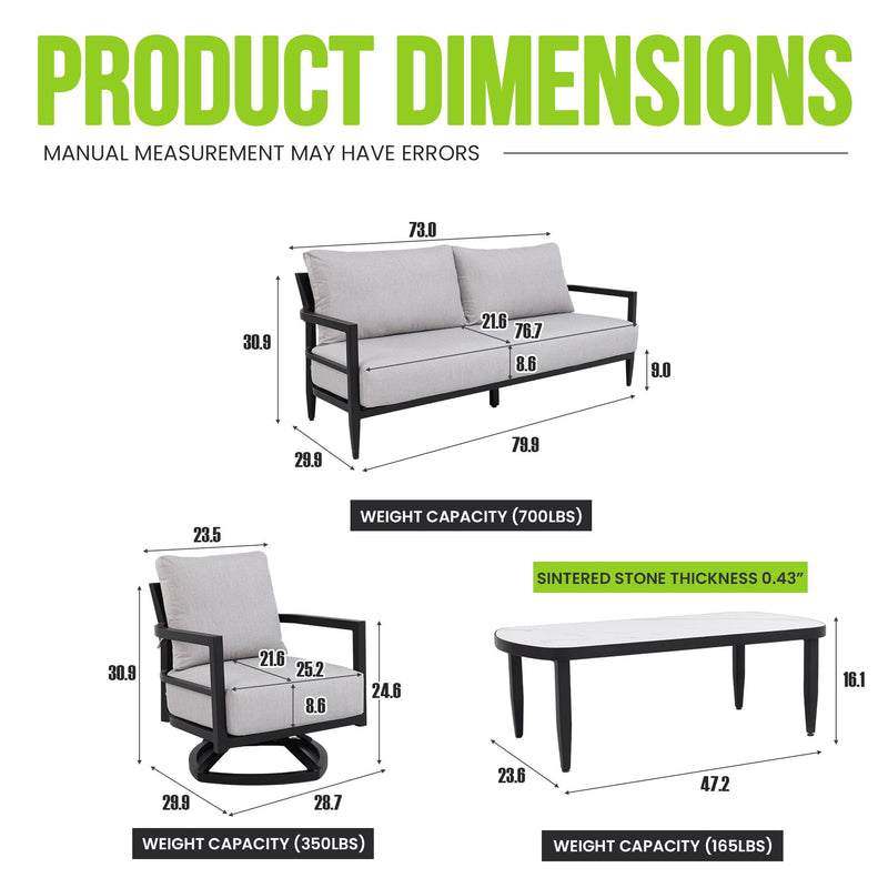 Outdoor Conversation Set With Chairs, Bench Sofa, Tables, Sunbrella Cushions by HouseOfZazla