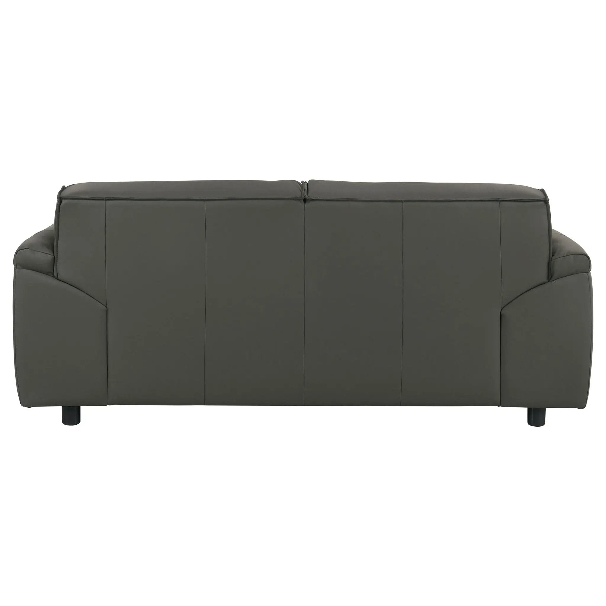 Buxton Top Grain Leather Upholstered Loveseat Graphite by Unique Piece Furniture