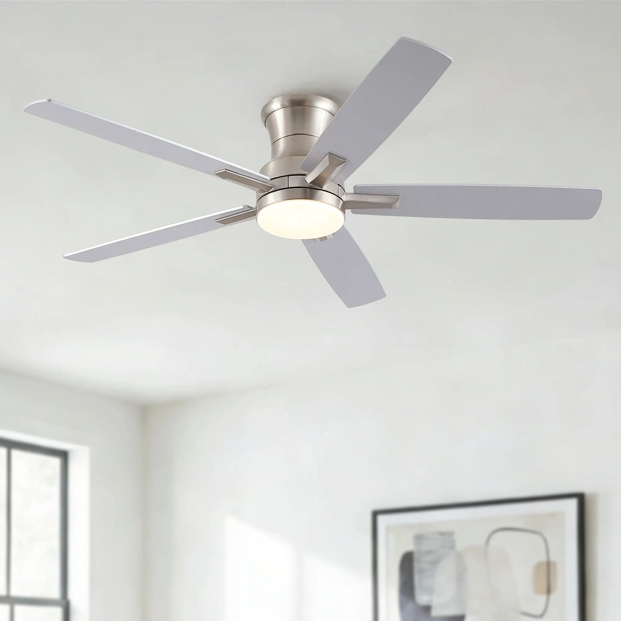 Mordern Flush Mount Ceiling Fan With Light And Remote Control by Unique Piece Furniture