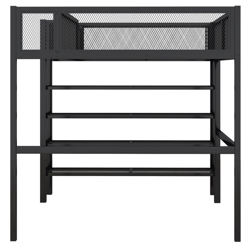 Loft Bed With 4 Tier Shelves And Storage by HouseOfZazla