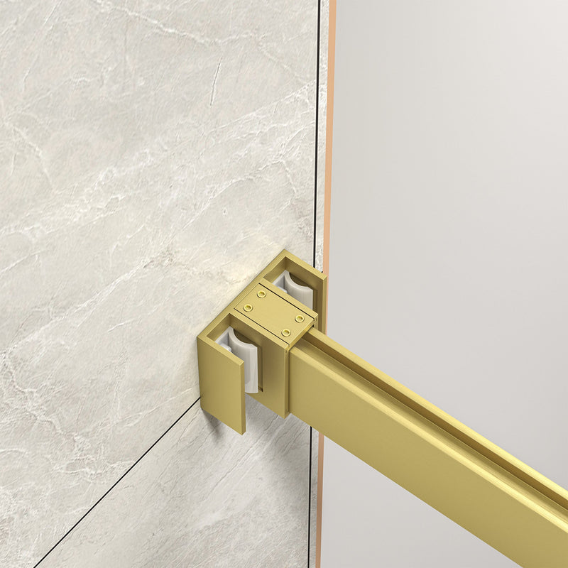 55"-60" W x 76" H Brushed Frameless Shower Door by HouseOfZazla