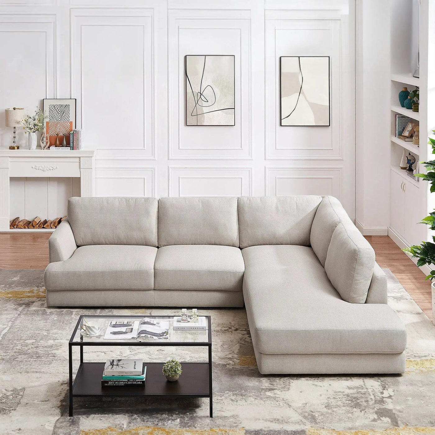 Glander - Comfortable Cozy Sectional Sofa by Unique Piece Furniture
