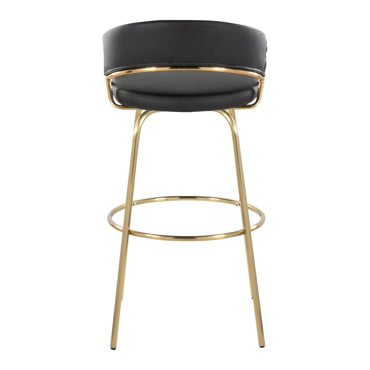Jie - Fixed Height Contemporary Barstool With Swivel With Round Footrest (Set of 2) by HouseOfZazla