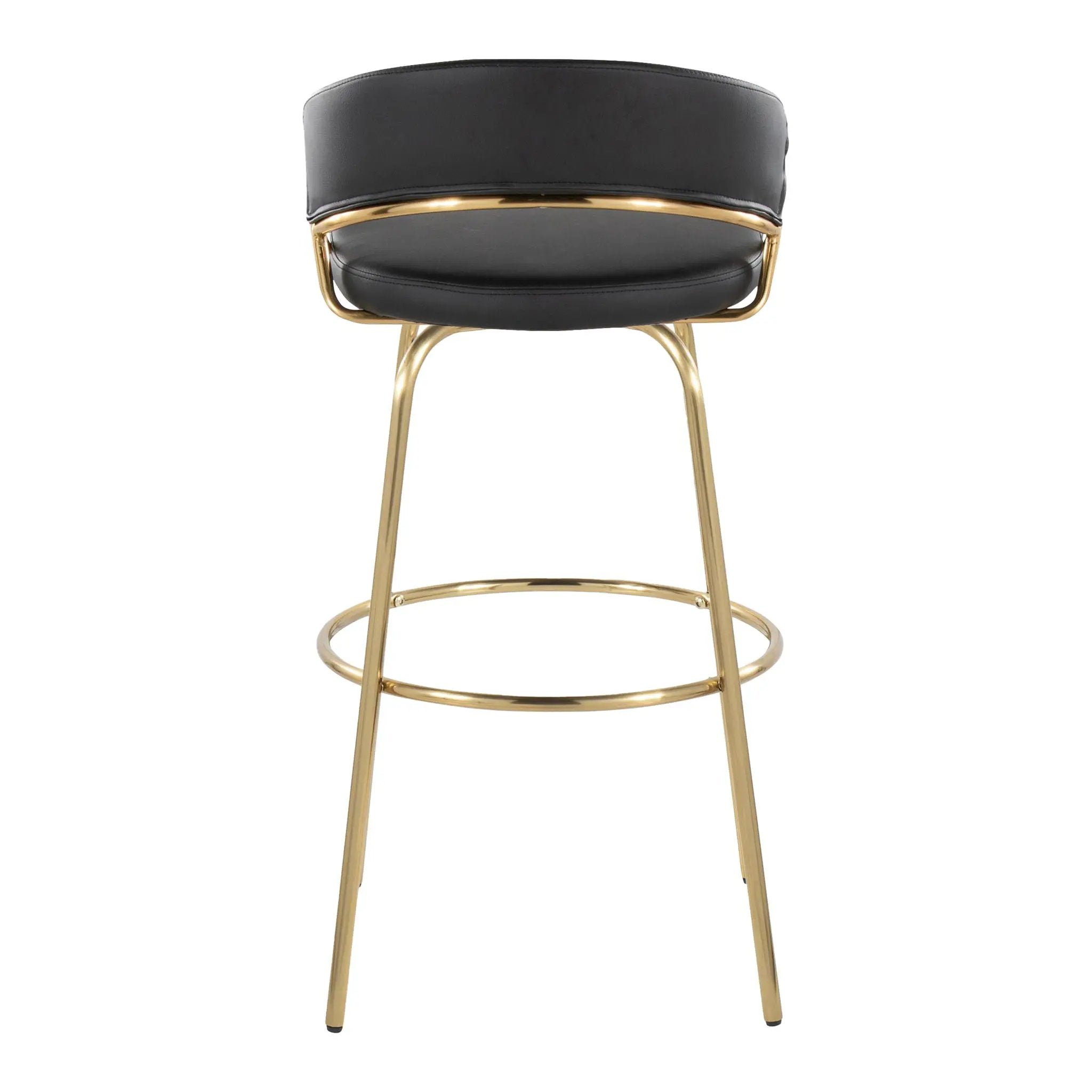 Jie - Fixed Height Contemporary Barstool With Swivel With Round Footrest (Set of 2) by Unique Piece Furniture