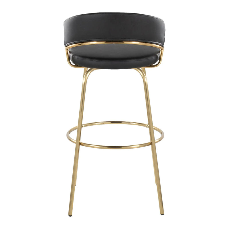 Jie - Fixed Height Contemporary Barstool With Swivel With Round Footrest (Set of 2) by Unique Piece Furniture