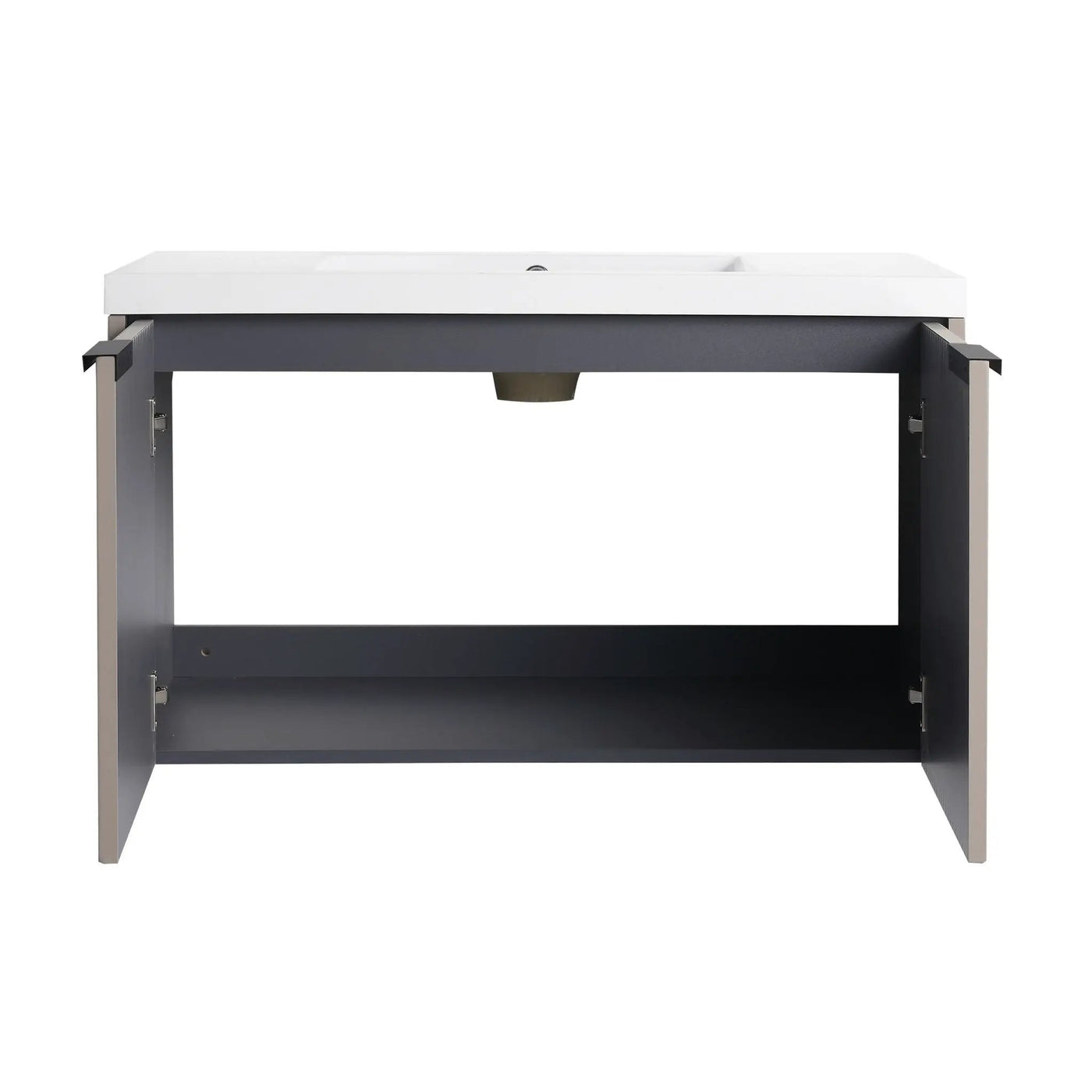 Contemporary Wall Mounted Bathroom Vanity With Resin Double Sink by HouseOfZazla
