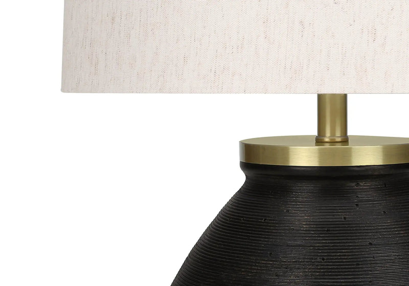 Lighting, Table Lamp, Concrete, Contemporary - Black / Cream by Unique Piece Furniture