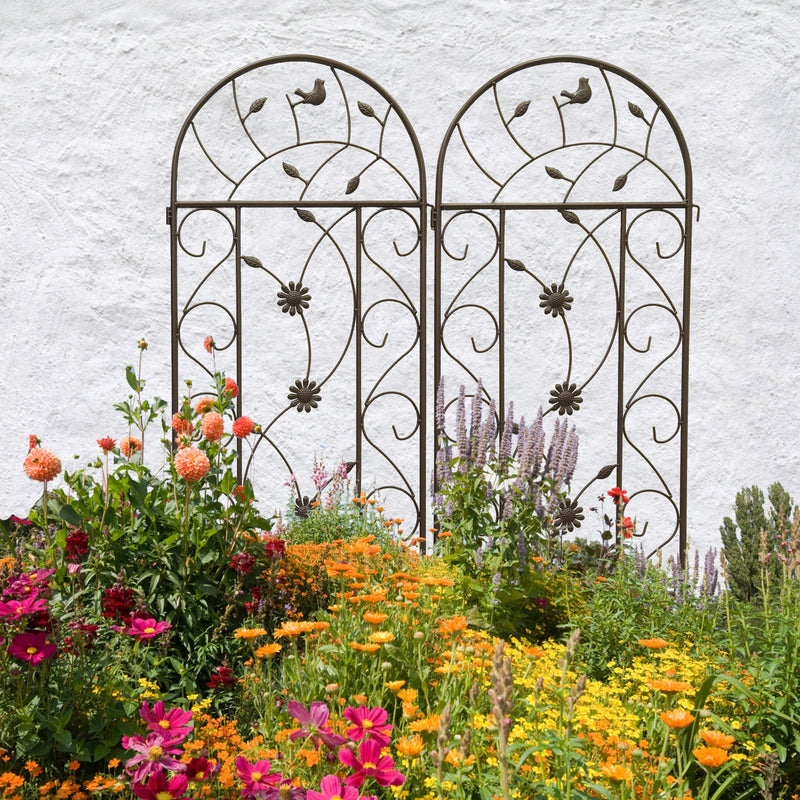 4 Pack Metal Garden Trellis 86.7" x 19.7" Rustproof for Climbing Plants by HouseOfZazla