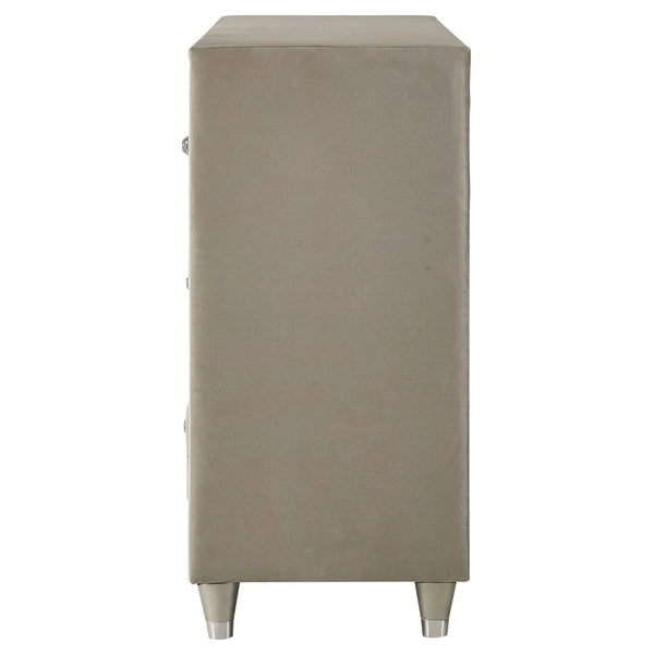 Antonella 7-drawer Upholstered Dresser Ivory and Camel, photo 2 of 7