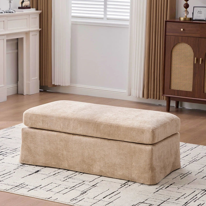 Ottoman Foot Stool With Metal Legs