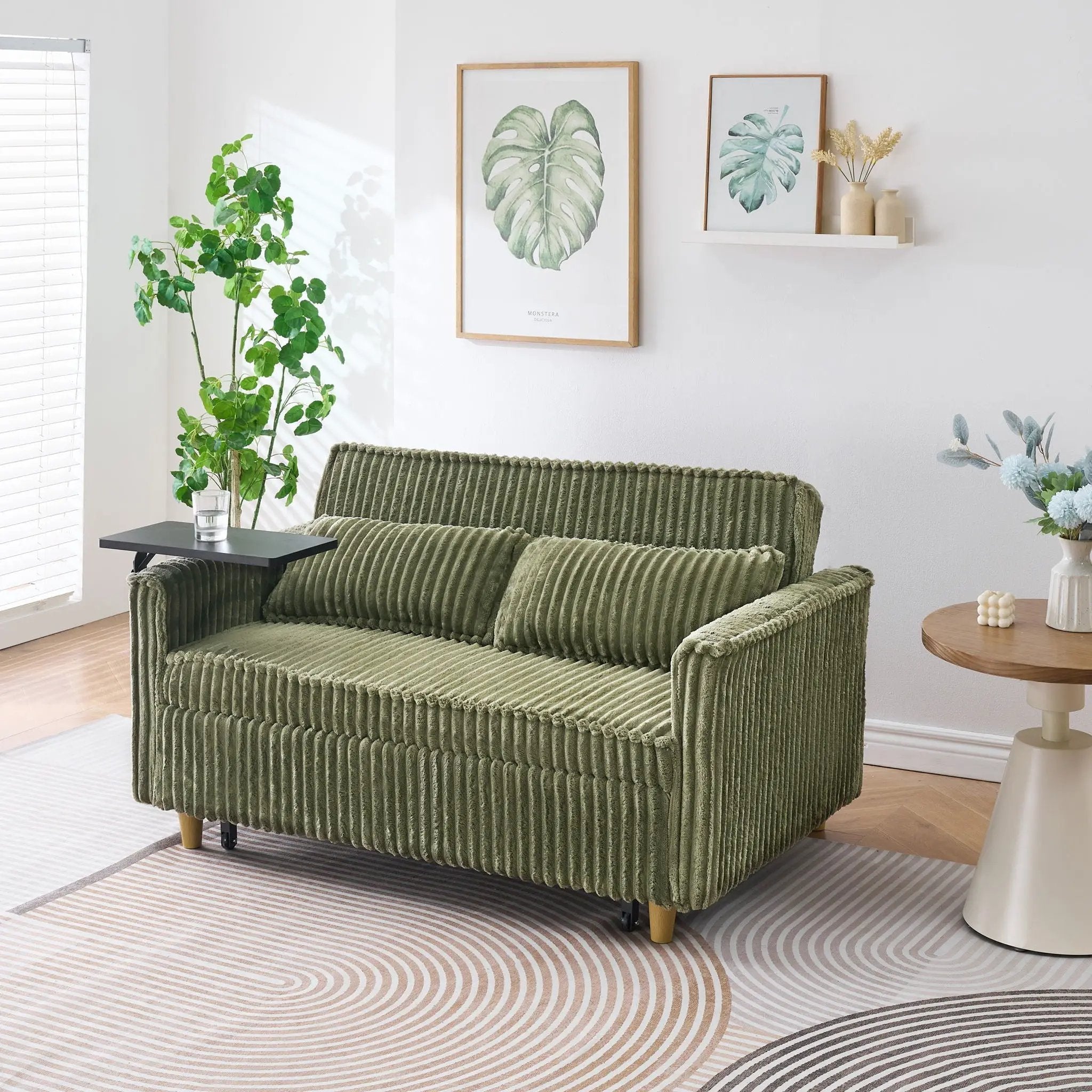 Pull Out Sofa With Movable Tabletop And USB Ports by Unique Piece Furniture