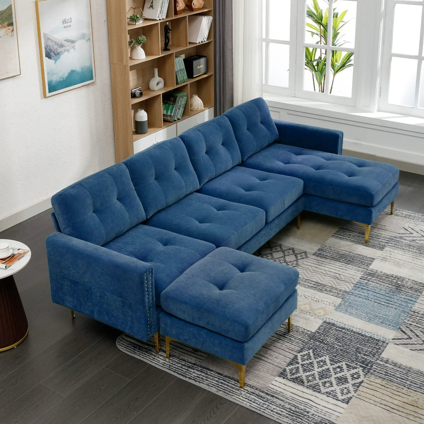 Modern L - Shape Convertible Sectional Sofa With Movable Ottoman by HouseOfZazla