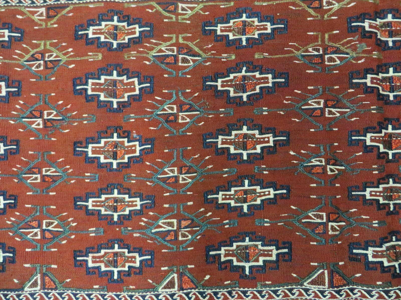 45" X 32" Antique Handmade Bokhara Turkoman Yomud Chuval Wool Rug Soumak NICE by Jewel Rugs