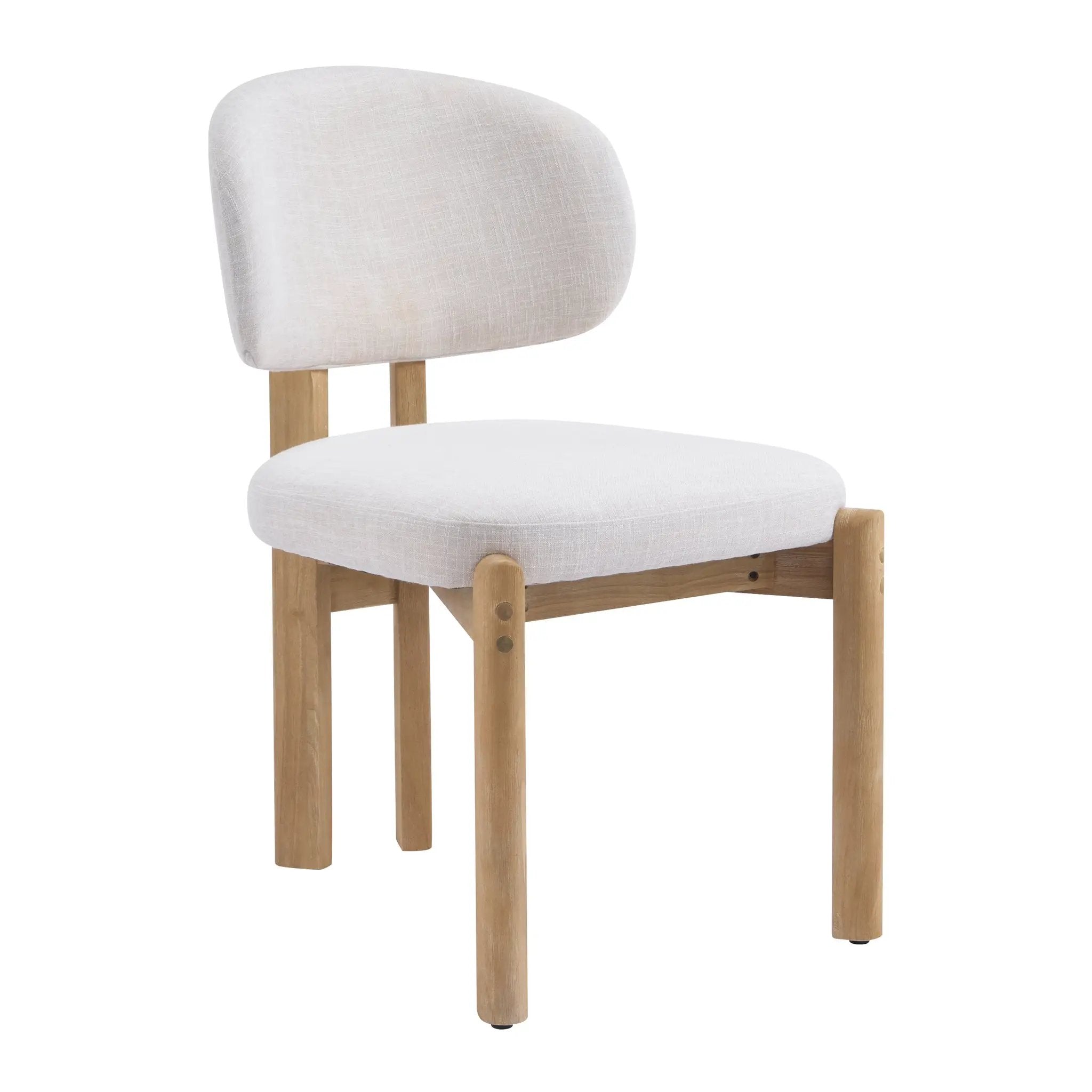 Beige Upholstered Scandinavian Dining Chair by HouseOfZazla
