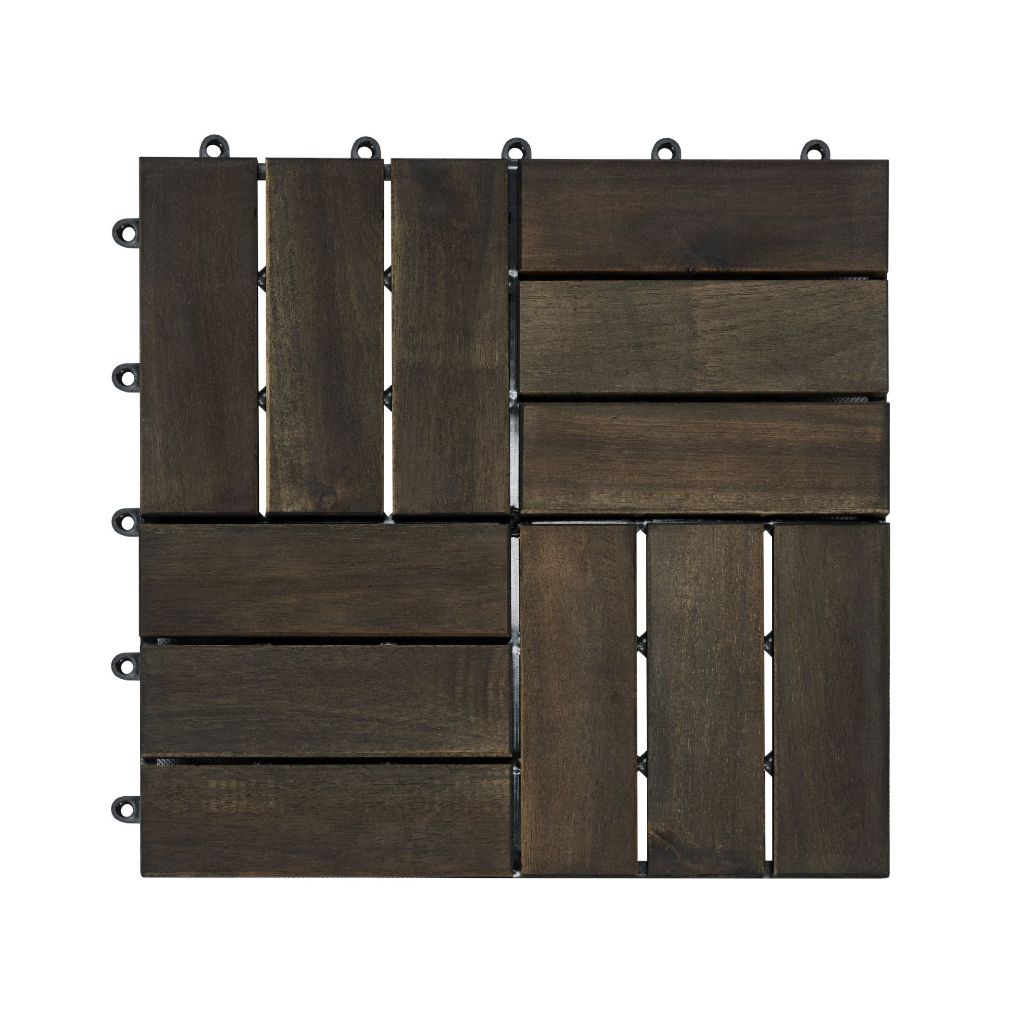 Acacia Wood Interlocking Deck Tiles Checker Pattern For Outdoor Flooring by HouseOfZazla