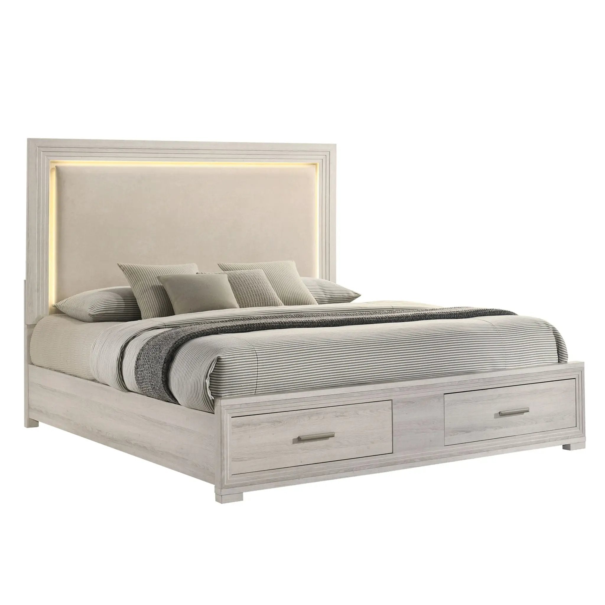 Colorado - Bedroom Set With Upholstered LED Headboard by HouseOfZazla