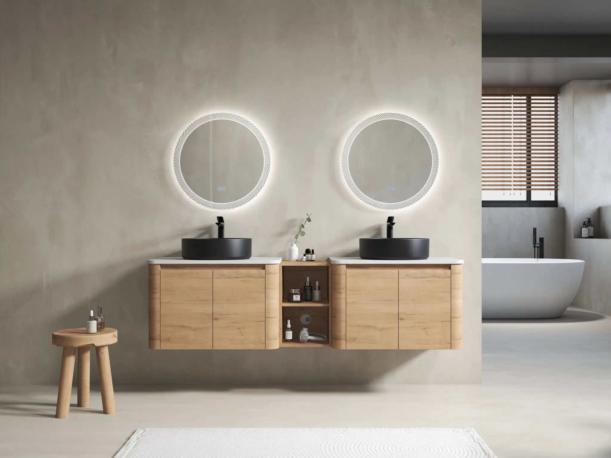 72" Wall-Mounted Bathroom Vanity With Ceramic Art Sink by HouseOfZazla