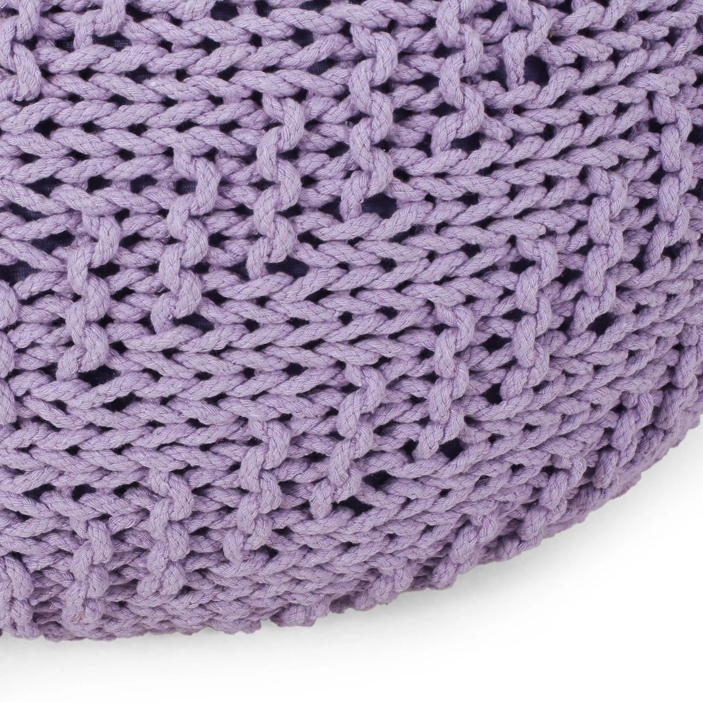 Bordeaux - Knitted Round Pouf Ottoman by HouseOfZazla