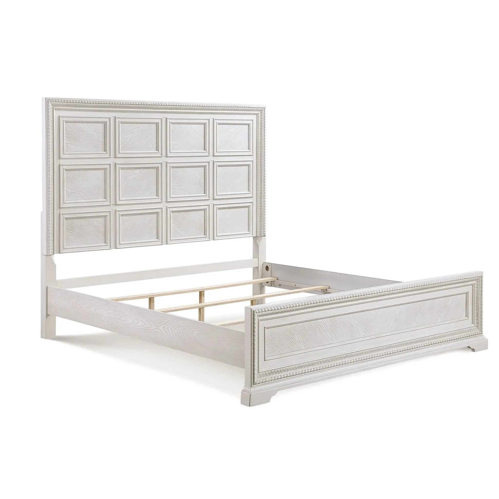 Geometric Design Headboard Panel Bed by Unique Piece Furniture