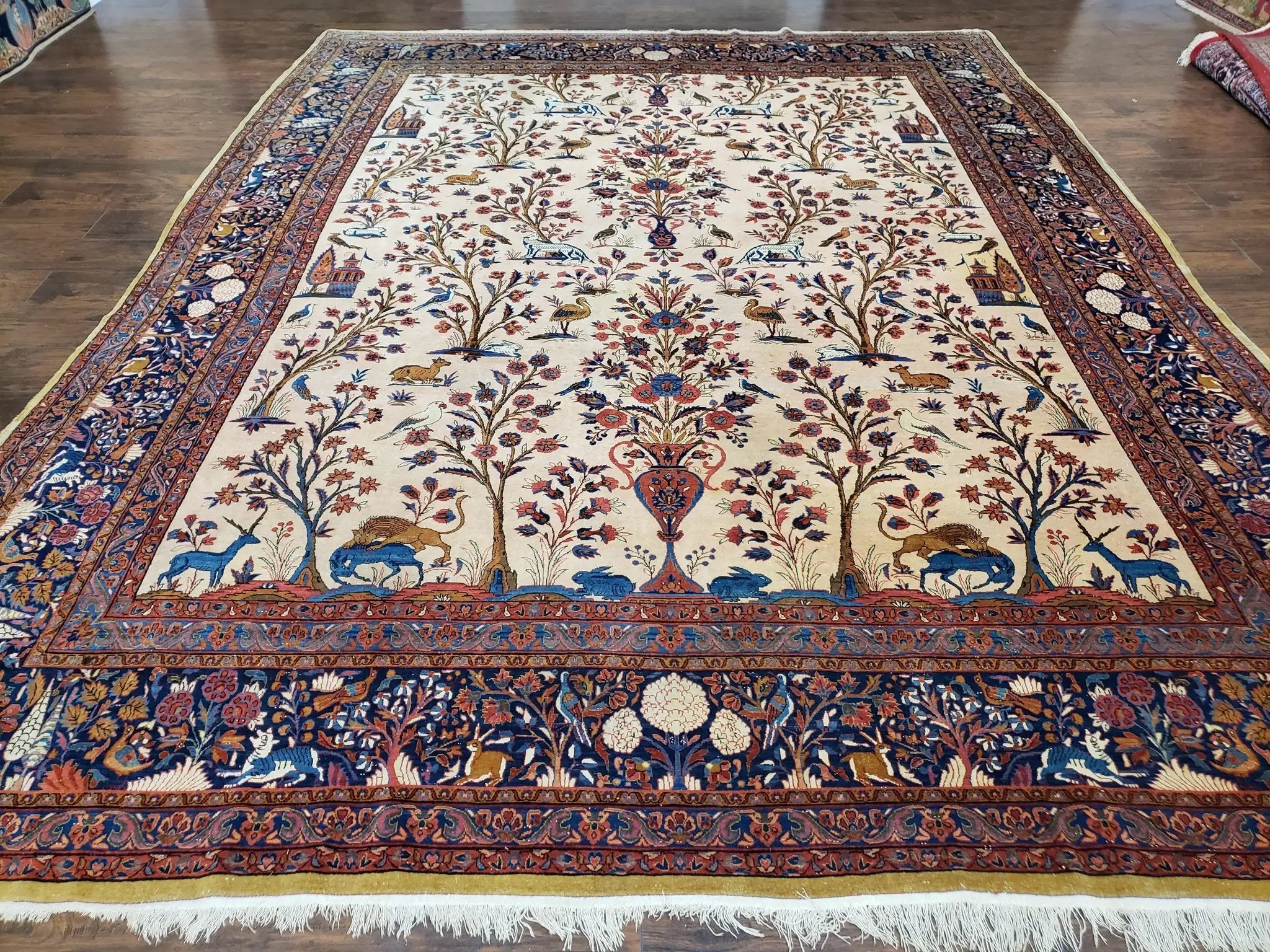 Antique Persian Kashan Tree of Life Rug 10x13 by Jewel Rugs