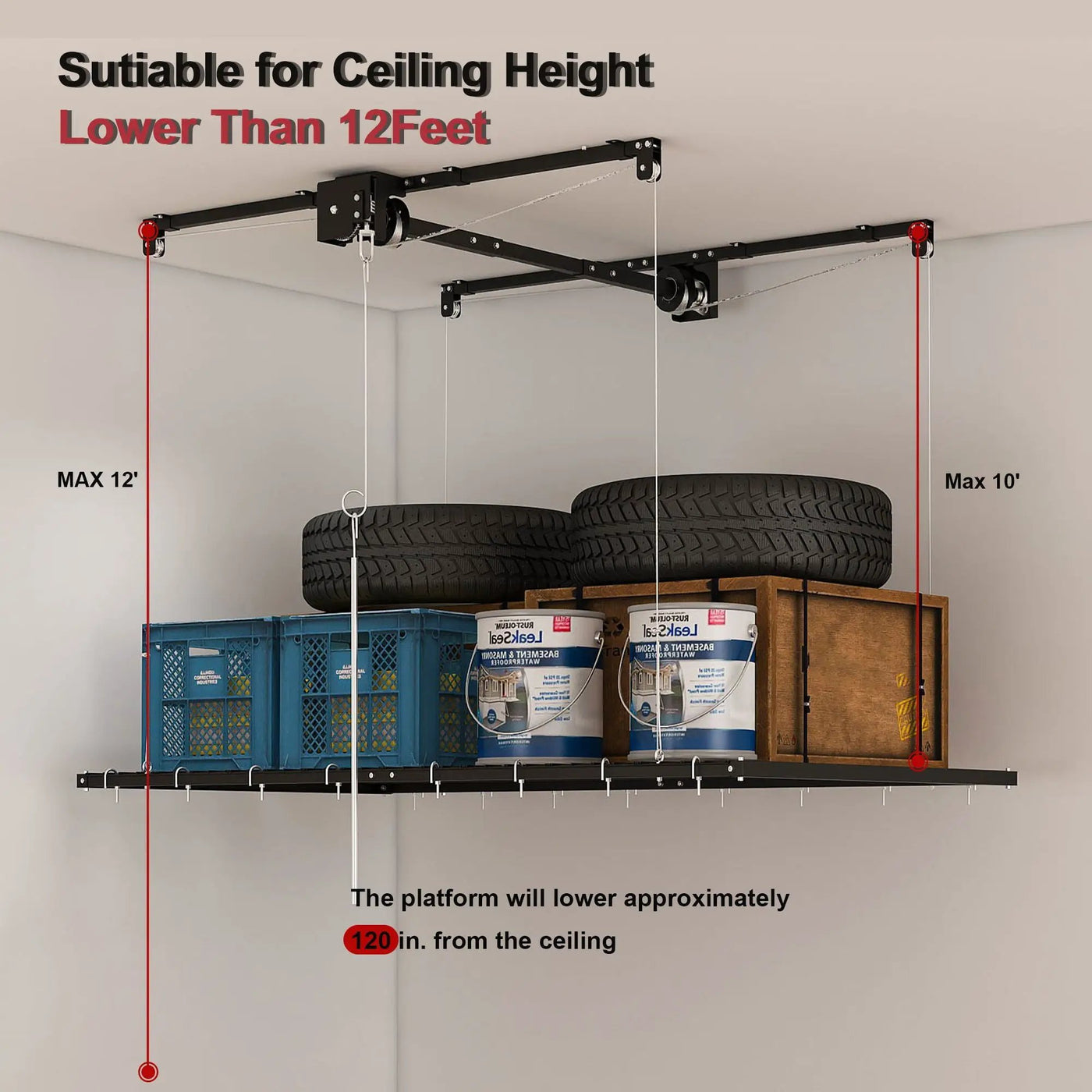 Overhead Garage Storage Rack by HouseOfZazla