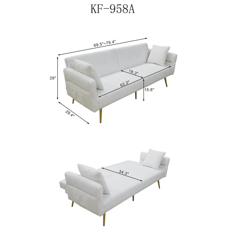 Modern Teddy Upholstered Accent Loveseat Sofa by HouseOfZazla