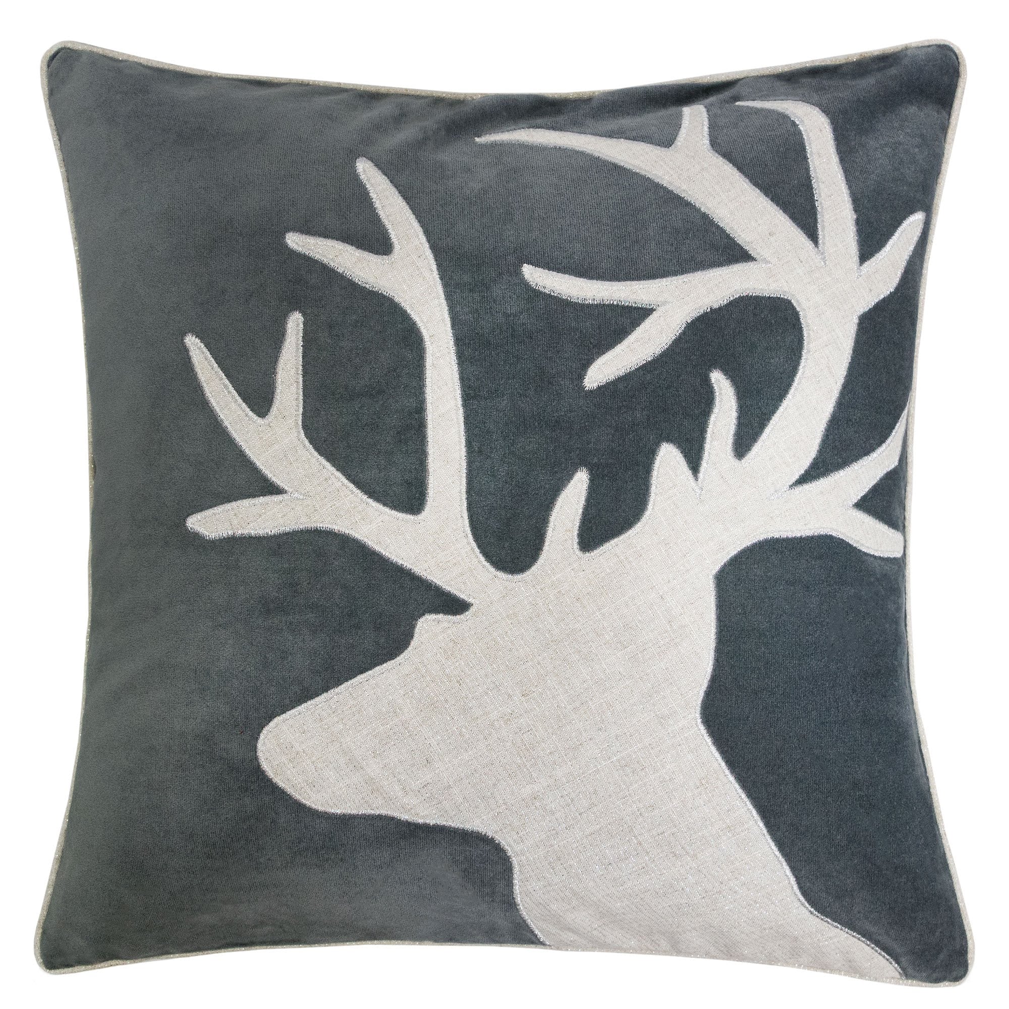Holiday Reindeer Velvet Accent Pillow 20x20 by HouseOfZazla