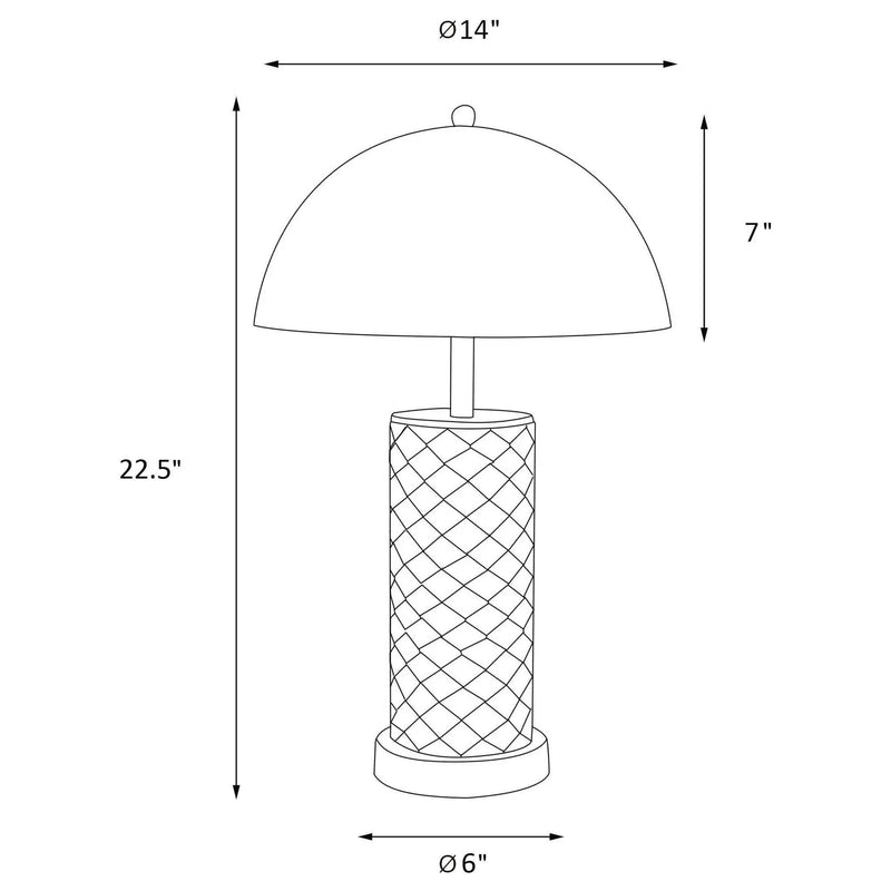 Mantova - Dome Quilted Lamp (Set of 2) - Black by HouseOfZazla