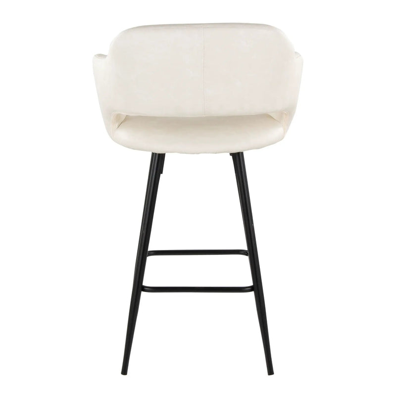 Margarite - Contemporary Fixed Height Counter Stool With Square Footrest (Set of 2) by HouseOfZazla