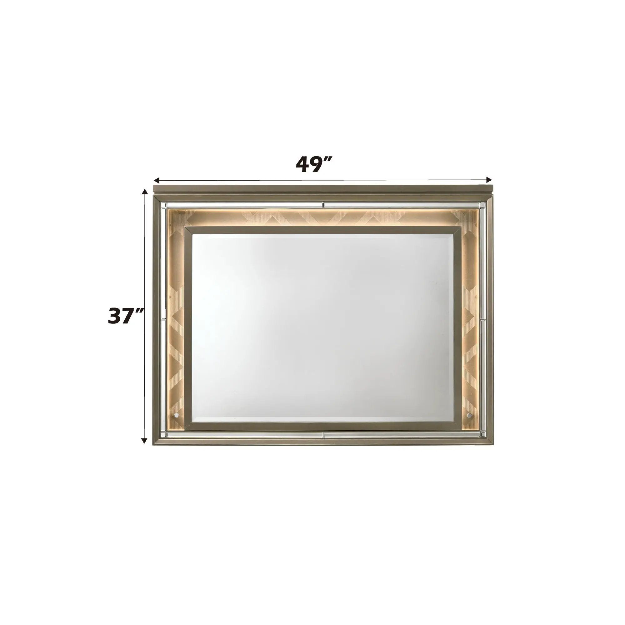 Skylar - Mirror With LED - Champagne by Unique Piece Furniture