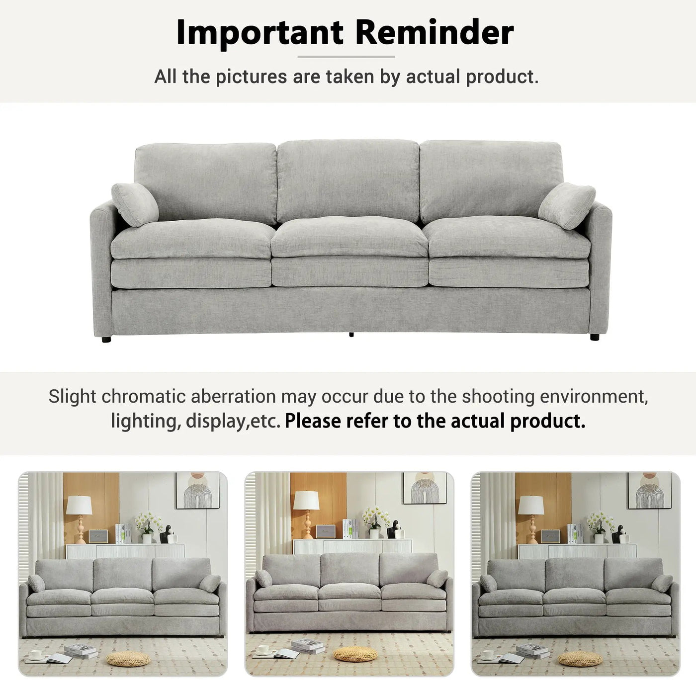 Cozy Upholstered 3 Seater Sofa Cushion For Living Room by Unique Piece Furniture