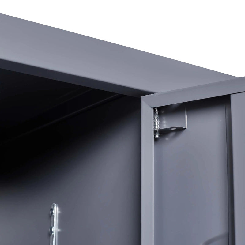 3 Door Lockers With Lock For Home, Gym, Office, School, And Garage - Gray by HouseOfZazla