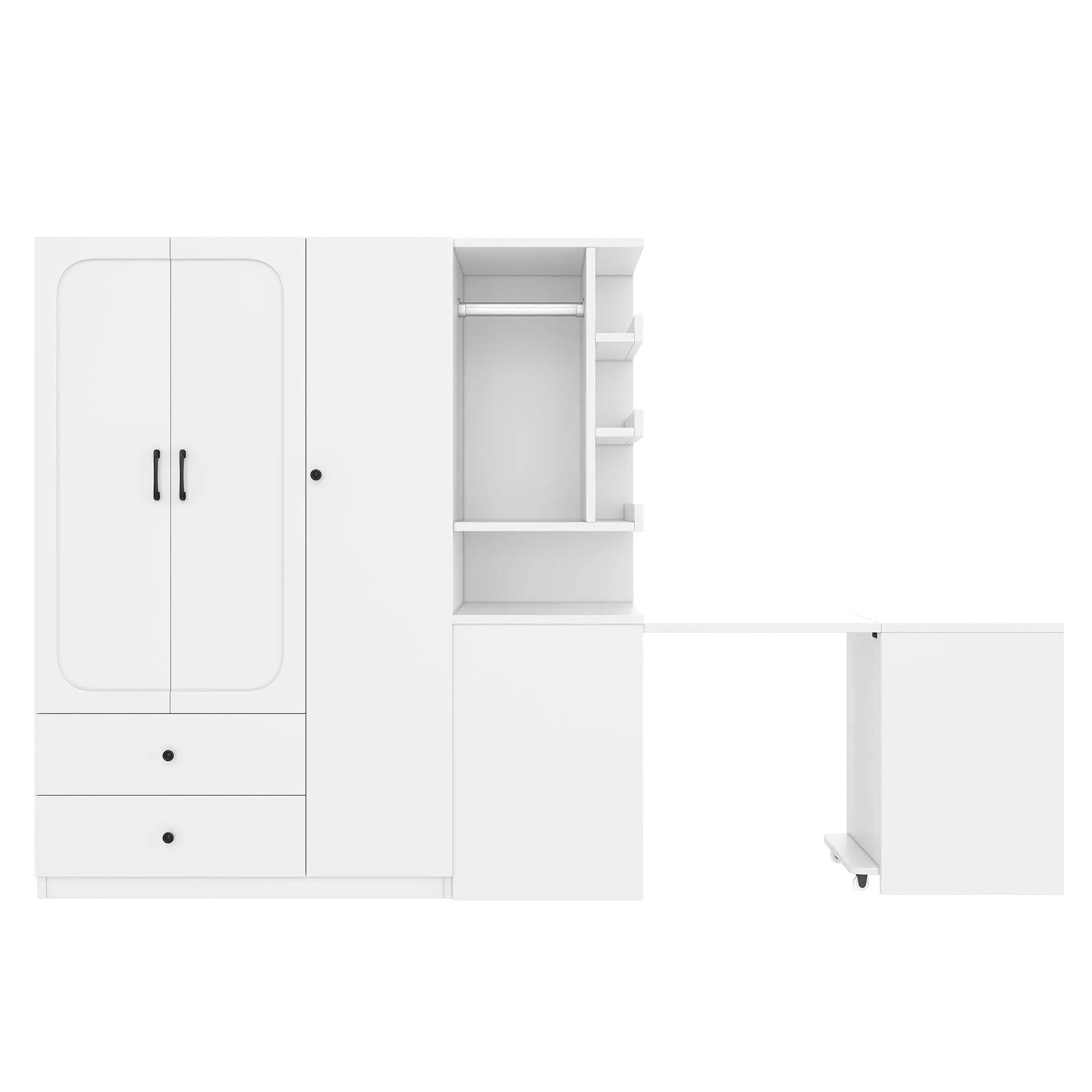 Multifunctional Wardrobe with 2 Doors and Convertible Desk by HouseOfZazla