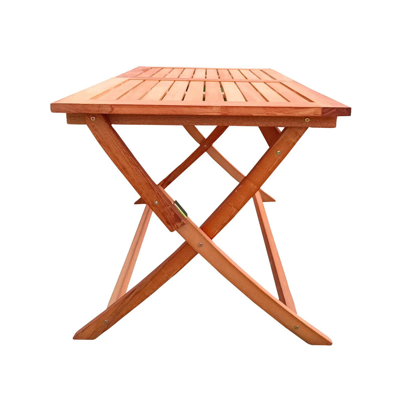 5 Piece Patio Dining Set, 4 Folding Chairs & 1 Dining Table, Indoor And Outdoor Universal - Teak by Unique Piece Furniture