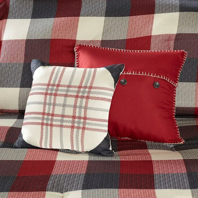 7 Piece Herringbone Comforter Set Red Queen by HouseOfZazla