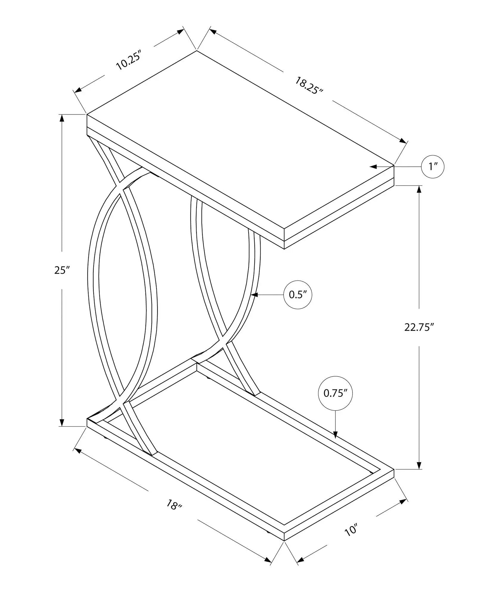 Accent Table, C - Shaped, Contemporary & Modern Design by Unique Piece Furniture