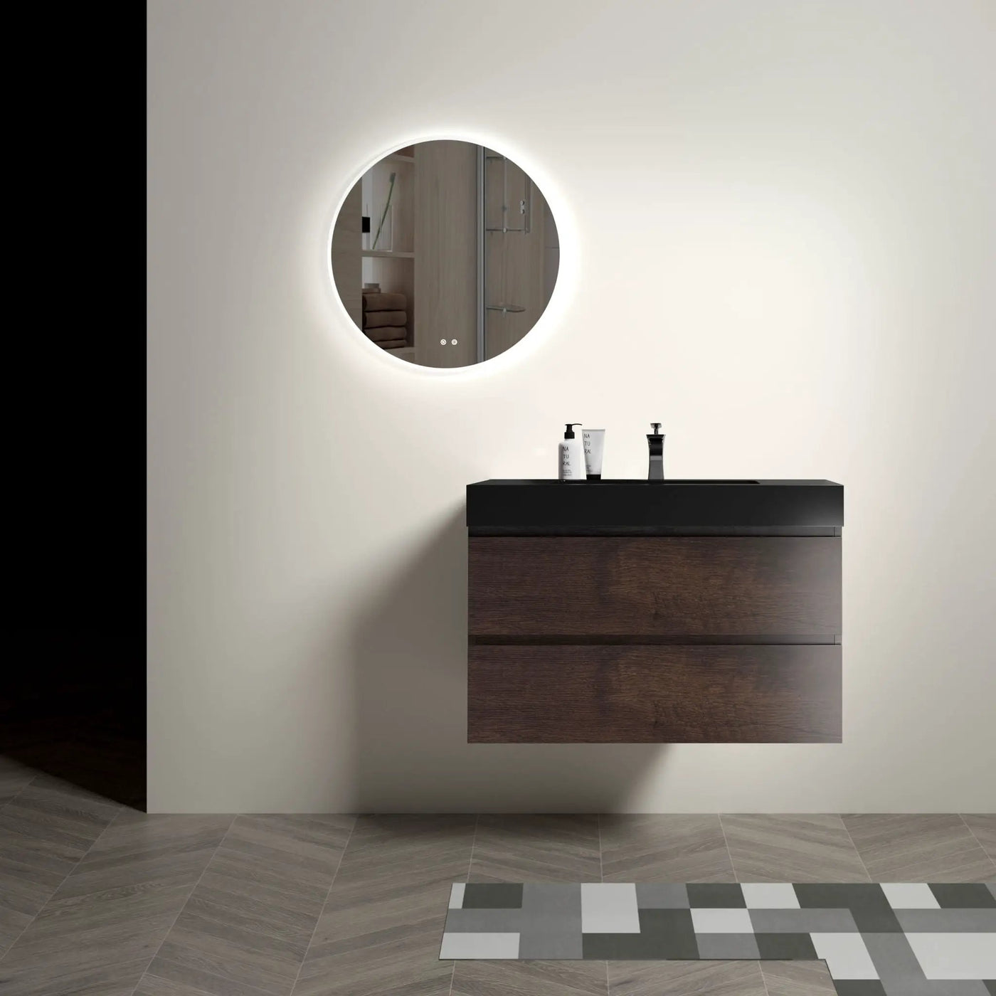 Alice - Bathroom Vanity Wall Mounted With Sink, Large Storage by Unique Piece Furniture